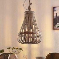 Lindby Haruno hanging light, rattan, 42 cm