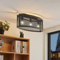 Lindby Mizgin ceiling light with 3-bulb grille