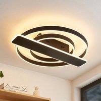 Lucande Linetti LED ceiling lamp round black