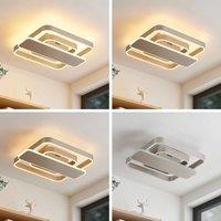 Lucande Linetti LED ceiling lamp angular nickel 40cm