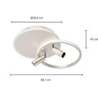 Lucande Tival LED ceiling lamp, round, nickel