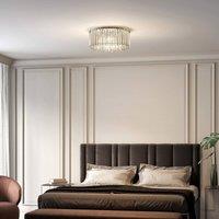 Lucande Limana ceiling light, 50 cm, chrome, crystal