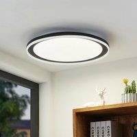 Lindby Verdan LED ceiling light, black, metal, dimmable, CCT