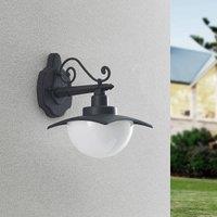 Lindby outdoor wall light Elinda, height 29 cm, anthracite, glass
