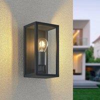 Lindby Peldar outdoor wall light, clear, 1-bulb, 26cm, metal