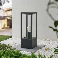 Lindby Peldar pillar light, height 40 cm, anthracite, glass