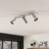 Arcchio Brinja spotlight, white, angular, 6 cm, 3-bulb, GU10