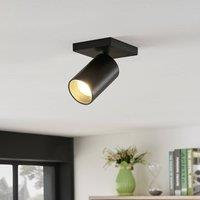 Arcchio Brinja spotlight, black, angular, 6 cm, 1-bulb, GU10