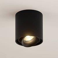Arcchio downlight Walza, black, metal, 9.3cm, GU10