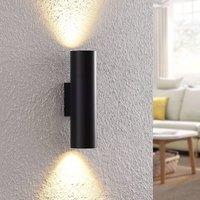 Arcchio Brinja wall light, black, metal, up/down, GU10