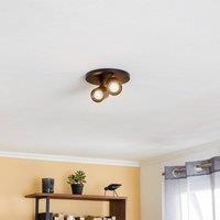 Arcchio spotlight Brinja, round, black, 2-bulb, aluminium, GU10