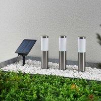 Lindby Lexiane 3 LED solar lamps, stainless steel