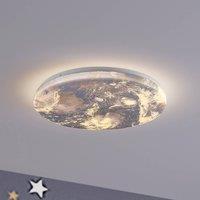 Lindby LED ceiling light Gaios 38 cm, blue, CCT, dimmable