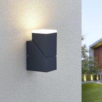 Lindby LED wall light Sally, 15 cm, anthracite, IP54