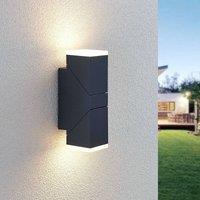 Lindby LED wall light Sally, 22cm, anthracite, IP54