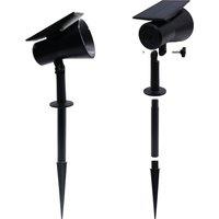 Prios LED solar spotlight Birko, height 56 cm, black, ground spike
