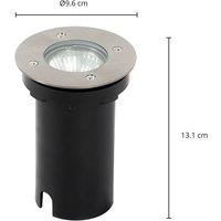 Prios Riya recessed floor light, round, stainless steel