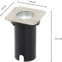 Prios Riya recessed floor light, angular, stainless steel