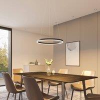 Arcchio LED pendant light Albiona, black, 1 ring, 60 cm