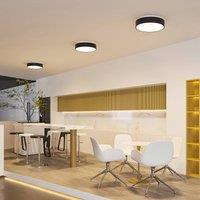 Arcchio LED ceiling lamp Aleksi, 45cm, black, metal, CCT