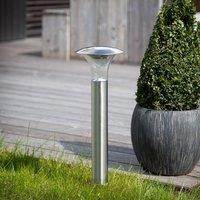 Lindby solar LED ground spike light Jolin, 66 cm, stainless steel
