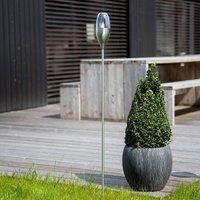 Lindby LED solar light Jari, height 122 cm, stainless steel, clear
