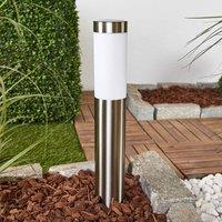 Lindby LED solar lamp Aleeza, 61 cm, stainless steel, ground spike