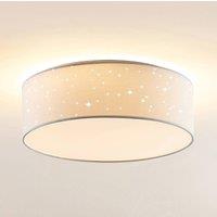 Lindby LED ceiling lamp Ellamina, 40 cm, white, textile