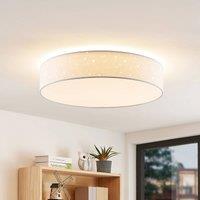 Lindby Ellamina LED ceiling lamp, 60 cm, white, textile