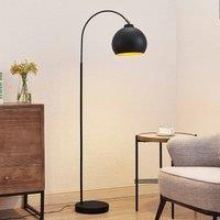 Lindby Minali arc lamp, black, metal, 148 cm high, E27