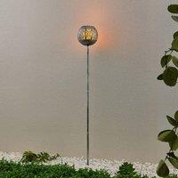 Lindby Miliana LED solar ground spike lamp, silver