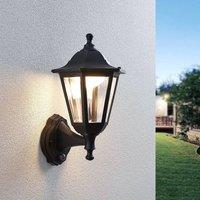 Lindby LED outdoor wall lamp Iavo, sensor, black, lantern
