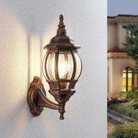 Lindby outdoor wall light Nadesha, height 47 cm, brushed gold
