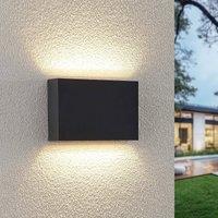 Lindby LED outdoor wall light Jarte, 20cm, up/down, dark grey