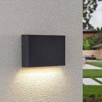 Lindby LED outdoor wall light Jarte, 20 cm, down, grey, IP65
