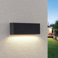 Lindby LED outdoor wall light Jarte, 24 cm, down, grey, IP65