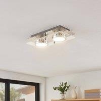 Lindby Gabryl ceiling light, 2-bulb, glass, metal
