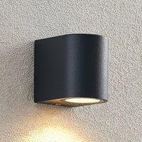 ELC outdoor wall lamp Fijona, round, 8.1 cm, grey, aluminium