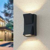 ELC Taloma LED outdoor wall lamp 2-bulb anthracite