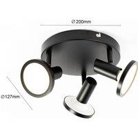 Lindby spotlight Ilda, 3-bulb, 20 cm, black, iron