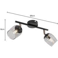 Lindby spot Katjana, 2-bulb, 27.5 cm long, smoked glass