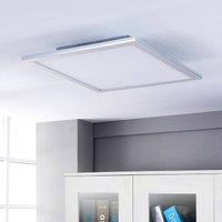 Lindby LED panel Livel, 4000K, 62 cm x 62 cm, silver, metal