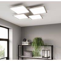 Lucande LED ceiling lamp Ilira, 4-bulb, silver, CCT, dimmable