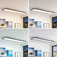 Lindby LED panel Nelios, 120 x 30 cm, CCT, black, metal