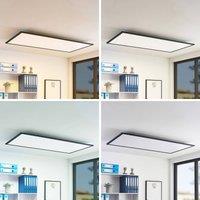 Lindby Nelios LED panel, 120 x 60 cm, CCT, black, metal