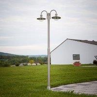 Lindby lamp post Damion, 200 cm, 2-bulb, E27, IP44