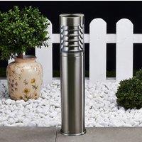 Lindby Enja pillar light, 50 cm, stainless steel, IP44, E27