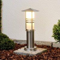 Lindby Erina pillar light, stainless steel, 40 cm