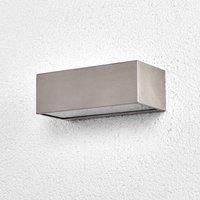 Lindby outdoor wall light Leonora, 20 cm, angular, stainless steel