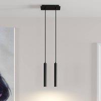 Arcchio Franka LED pendant light, 2-bulb, black, aluminium